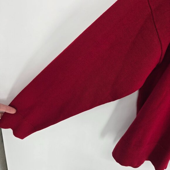 DKNY womens size medium rudolph red long sleeve sweater sequin pocket - Picture 2 of 11